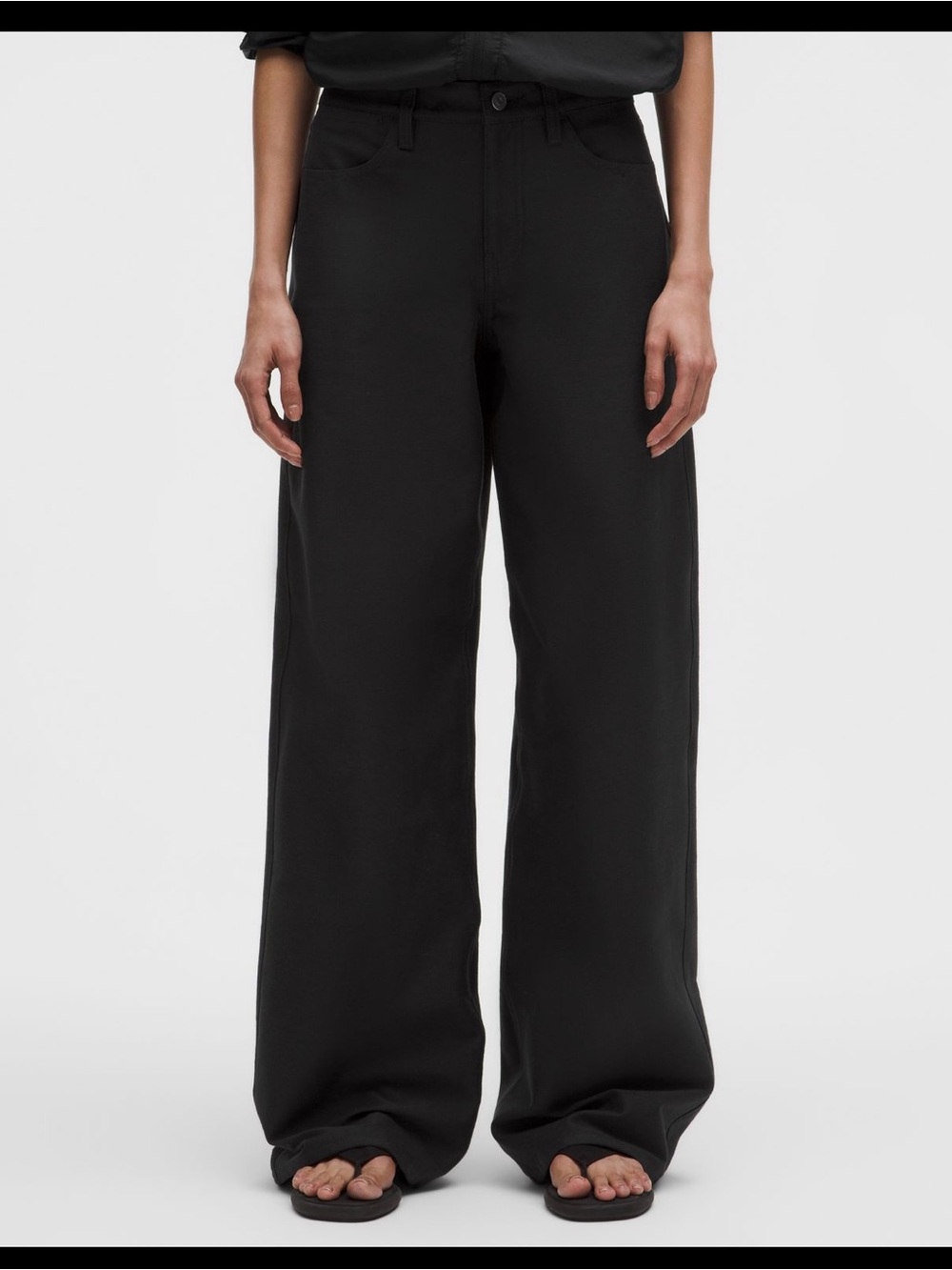 NWT Lululemon EasyFive Low-Rise Classic Wide-Leg Pant short black size 24